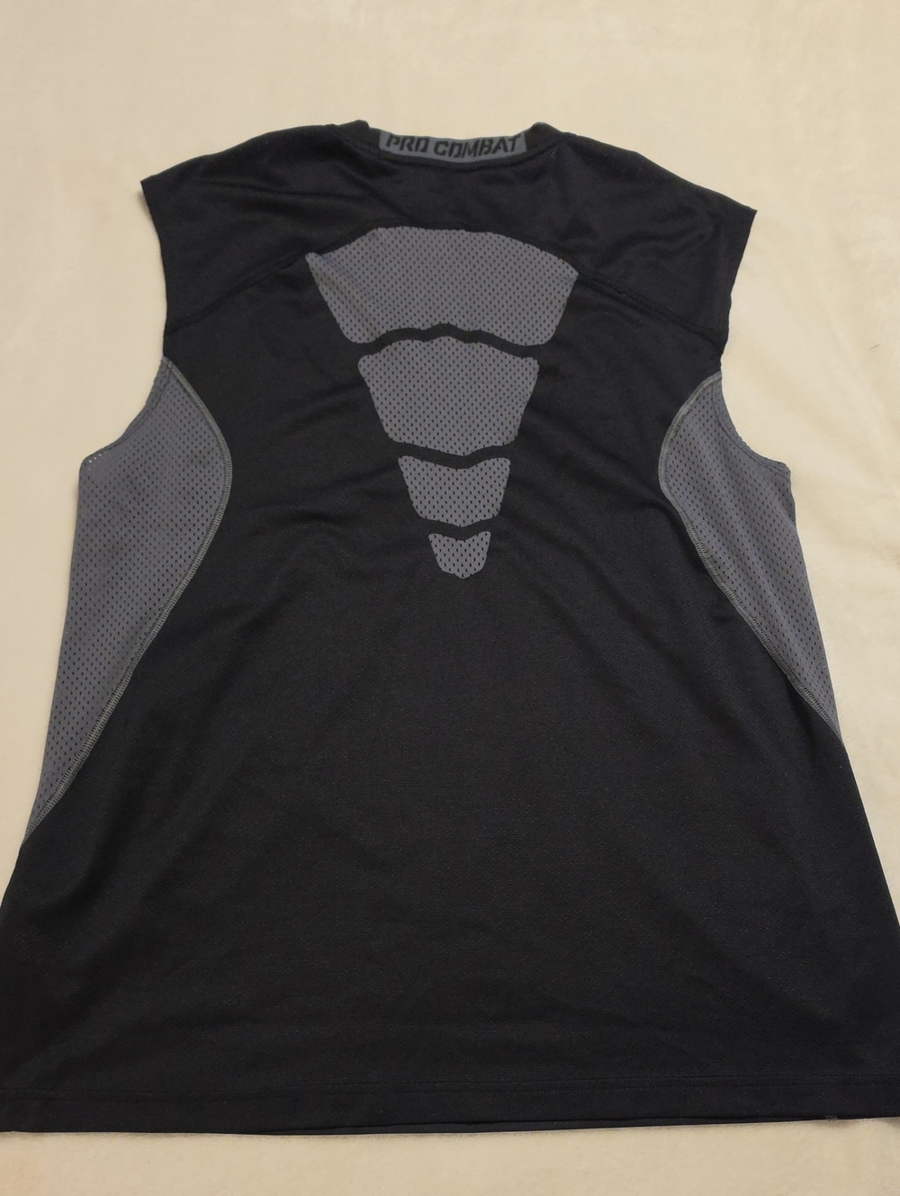 Nike Black and Gray Pro Combat Men's Sleeveless Training Top